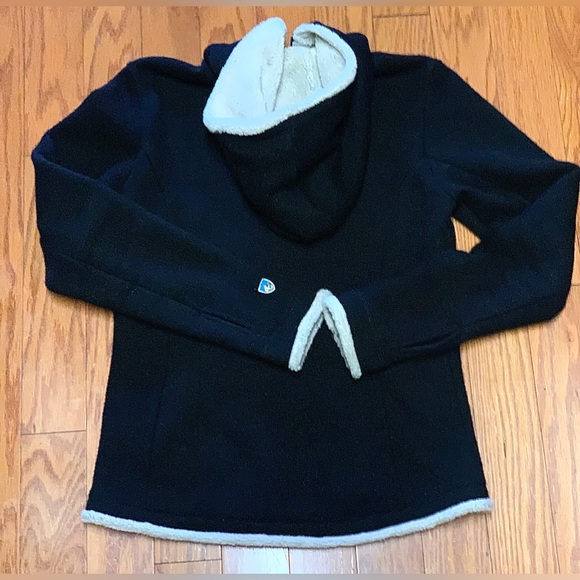 Women’s Small Black KUHL Alfpaca Full Zip Thumb Hole Fleece Hoodie - Picture 12 of 14